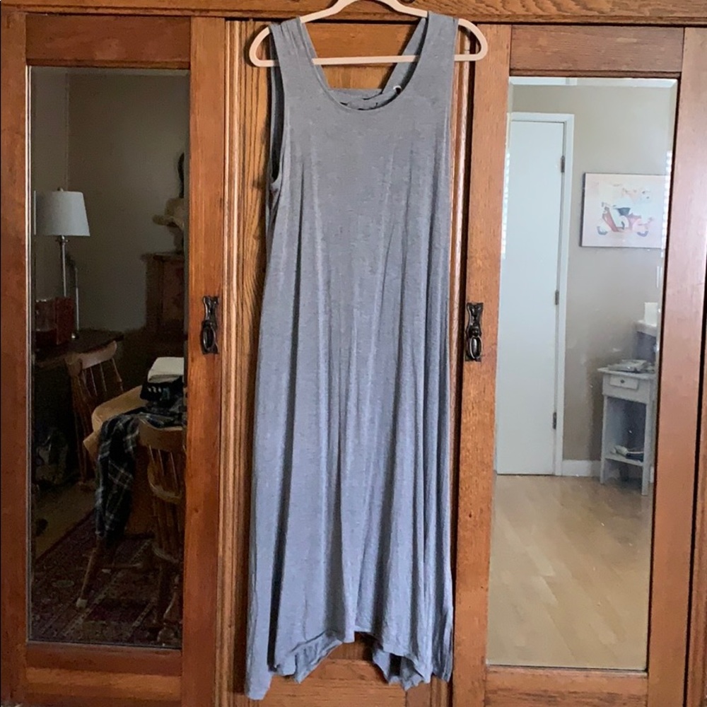 Gray jersey knit maxi dress